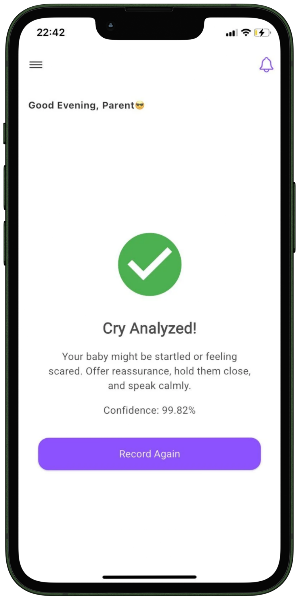 Enfant result screen